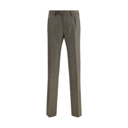 Germano Brown Fleece Wool Casual Pants