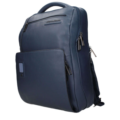 Piquadro Blue Leather Backpack 1728,75667636384,Backpacks - Bags,Bags,Blue,Men,New with tags,Piquadro