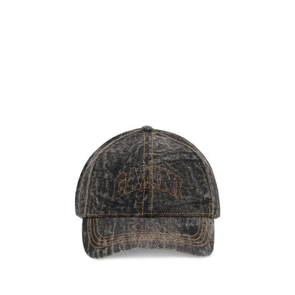 Ganni Gray Cotton Cap (Baseball Hat)