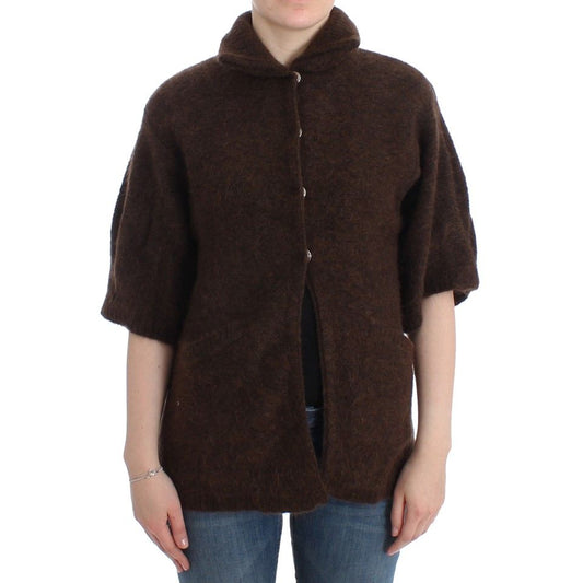 Cavalli Brown mohair knitted cardigan