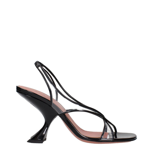 Amina Muaddi Black Leather Stiletto Heel Sandals 1728,75667636384,Amina Muaddi,Black,EU36.5/US6.5,EU36/US6,EU37.5/US7.5,EU37/US7,EU40/US10,New with tags,Sandals - Shoes,Shoes,Stiletto Heels - Sandals - Shoes,Women