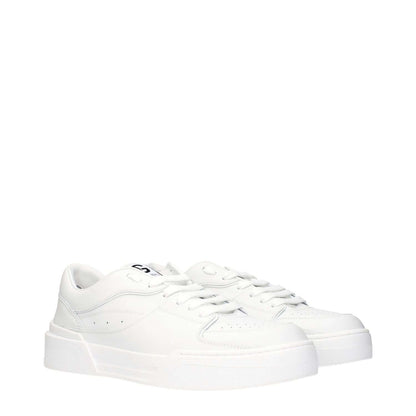 Dolce & Gabbana White Leather Low Top Sneakers