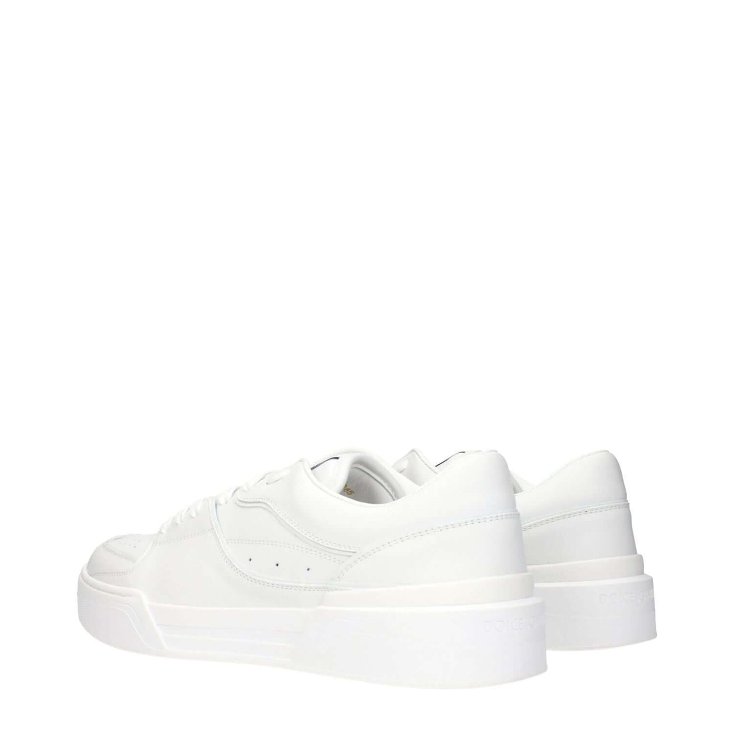 Dolce & Gabbana White Leather Low Top Sneakers