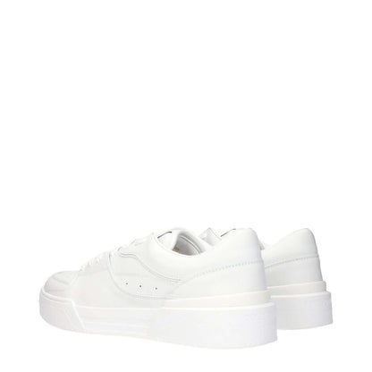 Dolce & Gabbana White Leather Low Top Sneakers