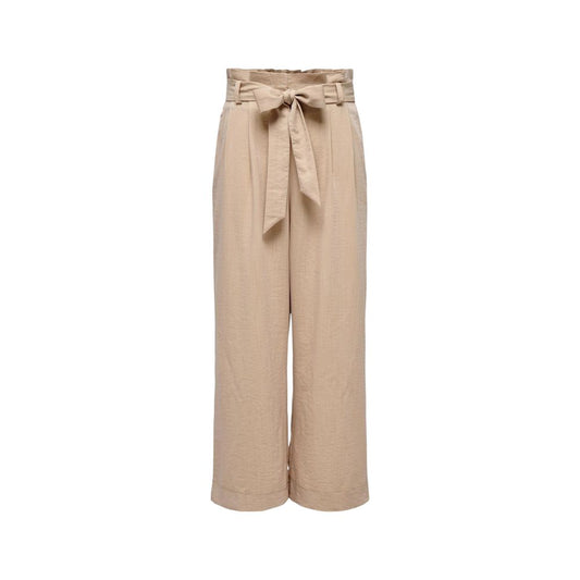 Only Beige Viscose Casual Pants