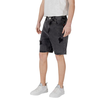 Gianni Lupo Black Cotton Bermuda Shorts Gianni Lupo