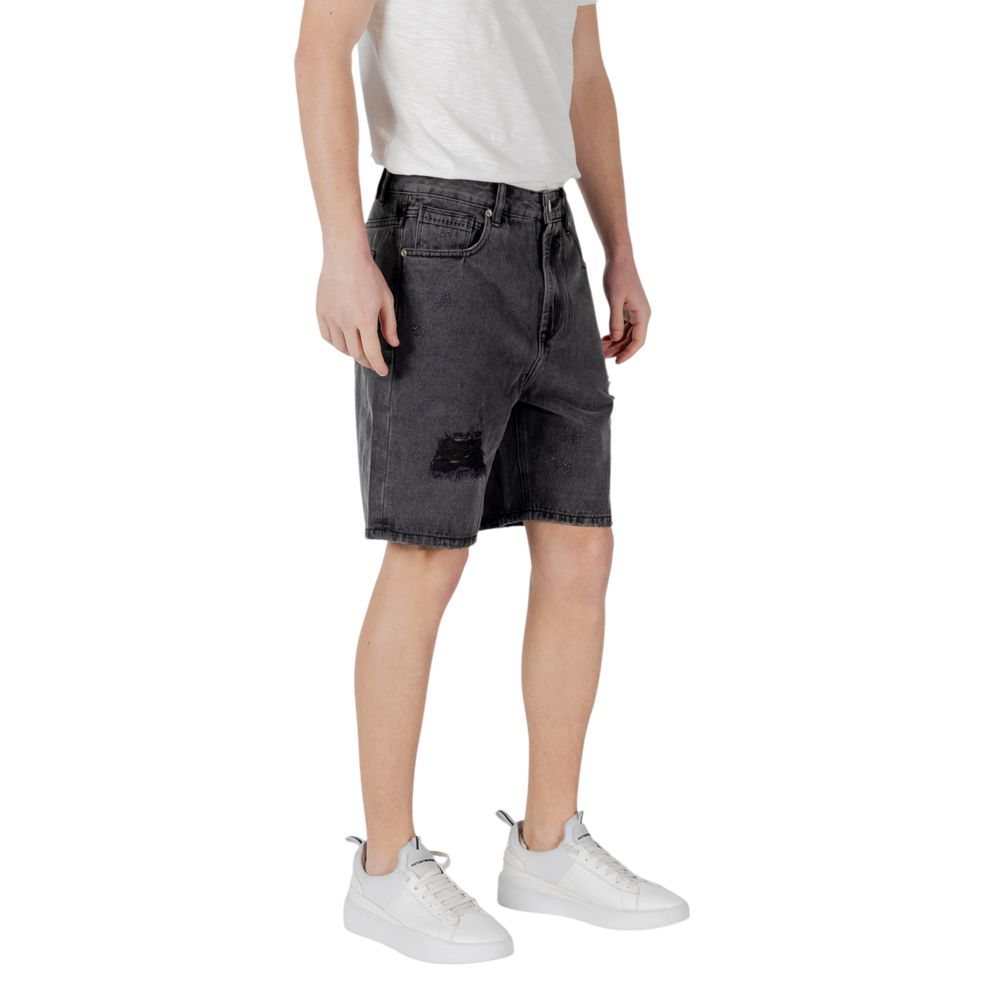 Gianni Lupo Black Cotton Bermuda Shorts Gianni Lupo