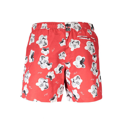 Karl Lagerfeld Red Polyester Men's Swim Boxer