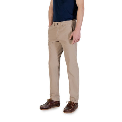 Borghese Beige Cotton Skinny Pants Borghese
