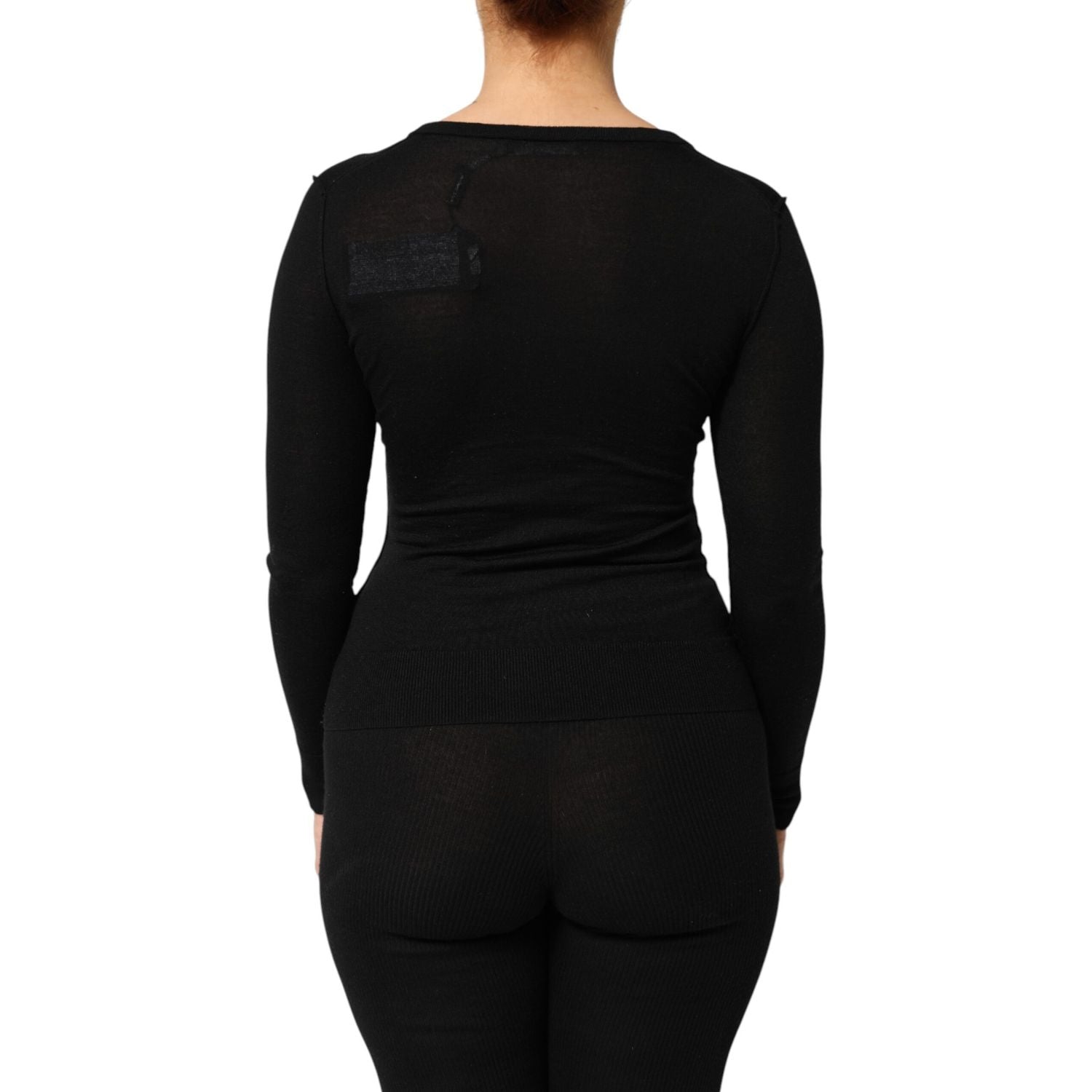 Dolce & Gabbana Black Virgin Wool Buttoned Cardigan Sweater