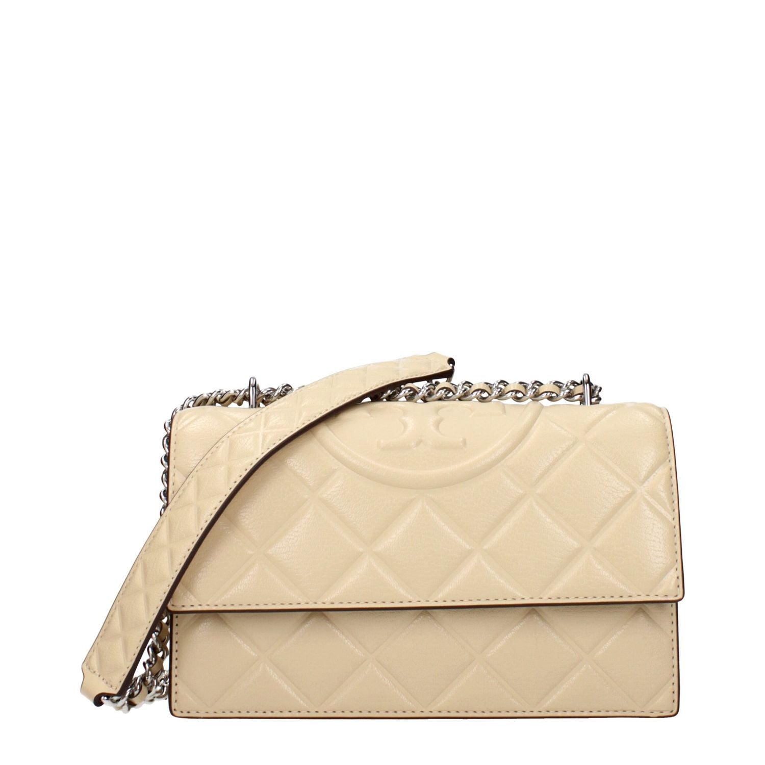 Tory Burch Beige Leather Crossbody Bag