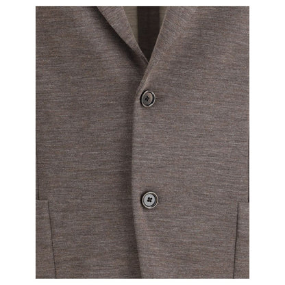Lardini Brown Fleece Wool Blazer