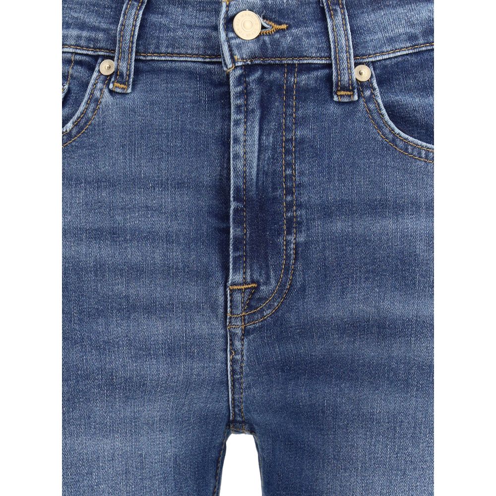 7FOR Blue Cotton Relaxed Fit Jeans
