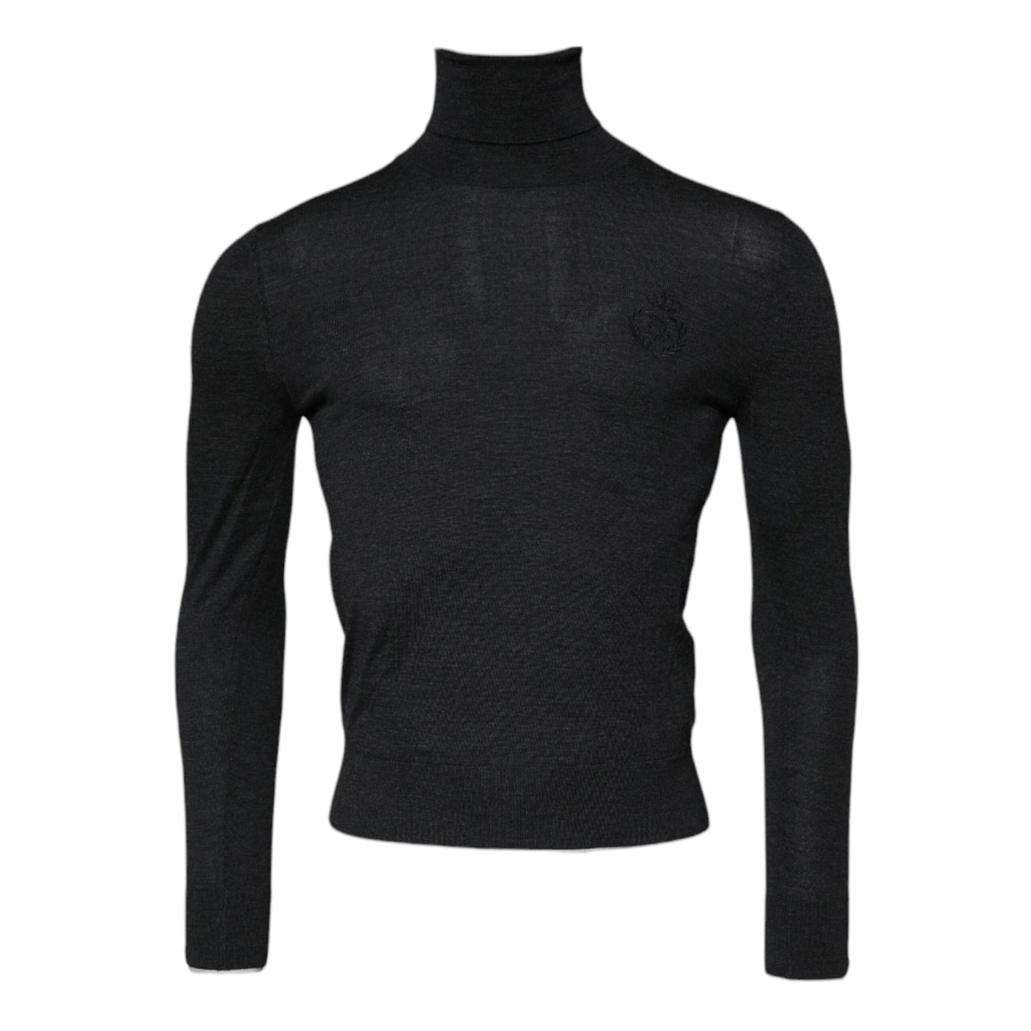 Dolce & Gabbana Black Wool Turtle Neck Men Pullover Sweater