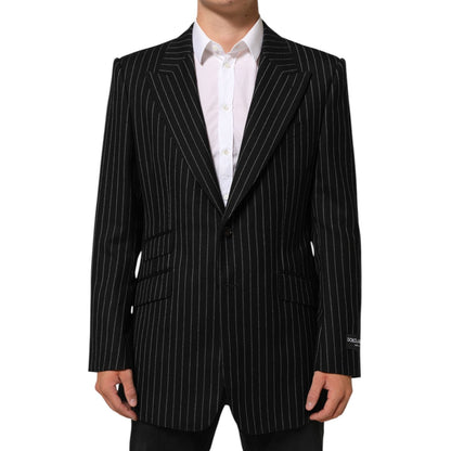 Dolce & Gabbana Black Stripes 2 Buttons Suit Jacket Blazer