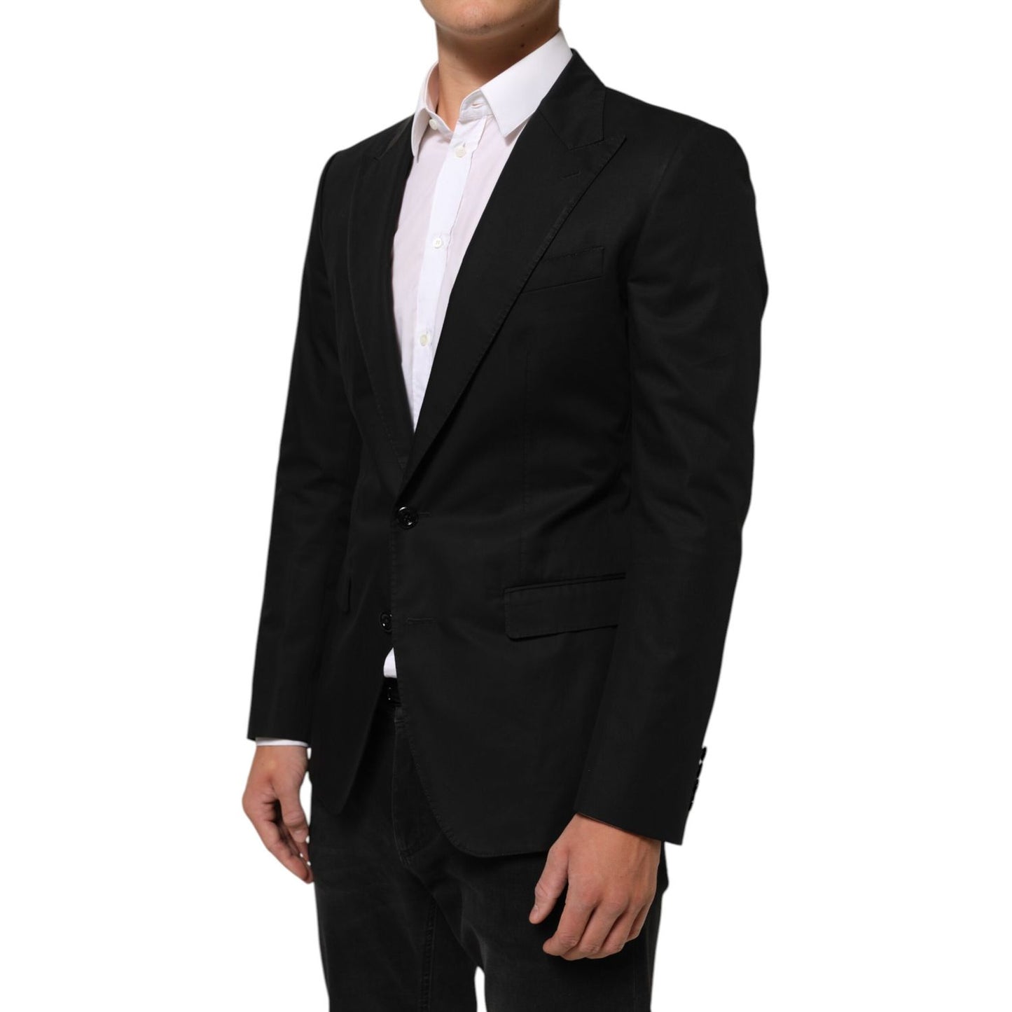 Dolce & Gabbana Black Wool 2 Buttons Suit Men Jacket Blazer