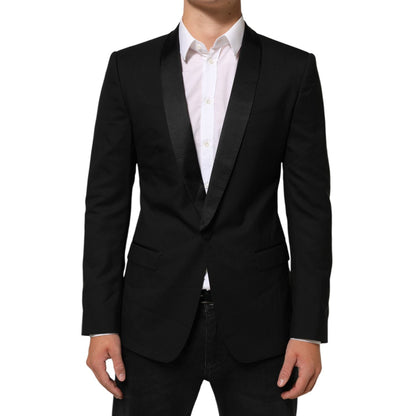 Dolce & Gabbana Black MARTINI 1 Button Suit Jacket Blazer