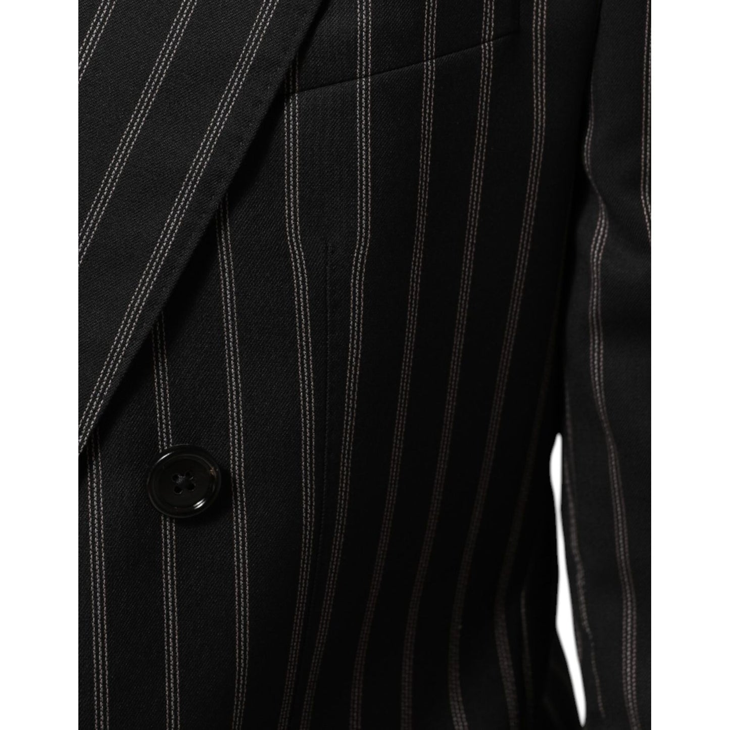 Dolce & Gabbana Black Stripes SICILIA 1 Button Suit Blazer