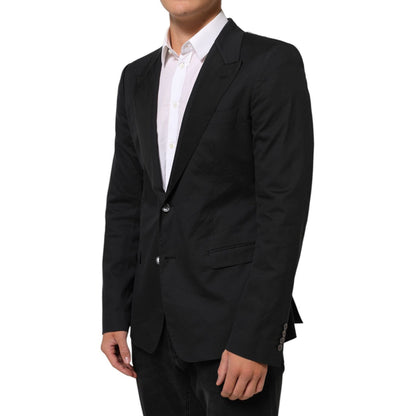 Dolce & Gabbana Black Cotton 2 Buttons Suit Jacket Blazer