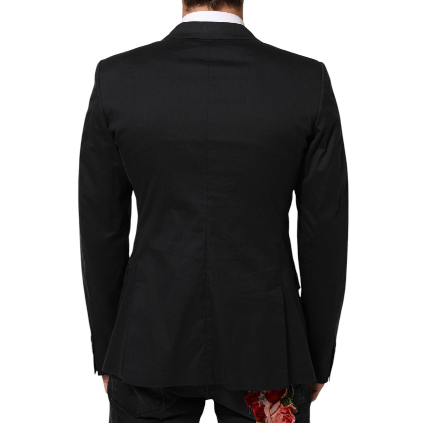 Dolce & Gabbana Black Cotton 2 Buttons Suit Jacket Blazer