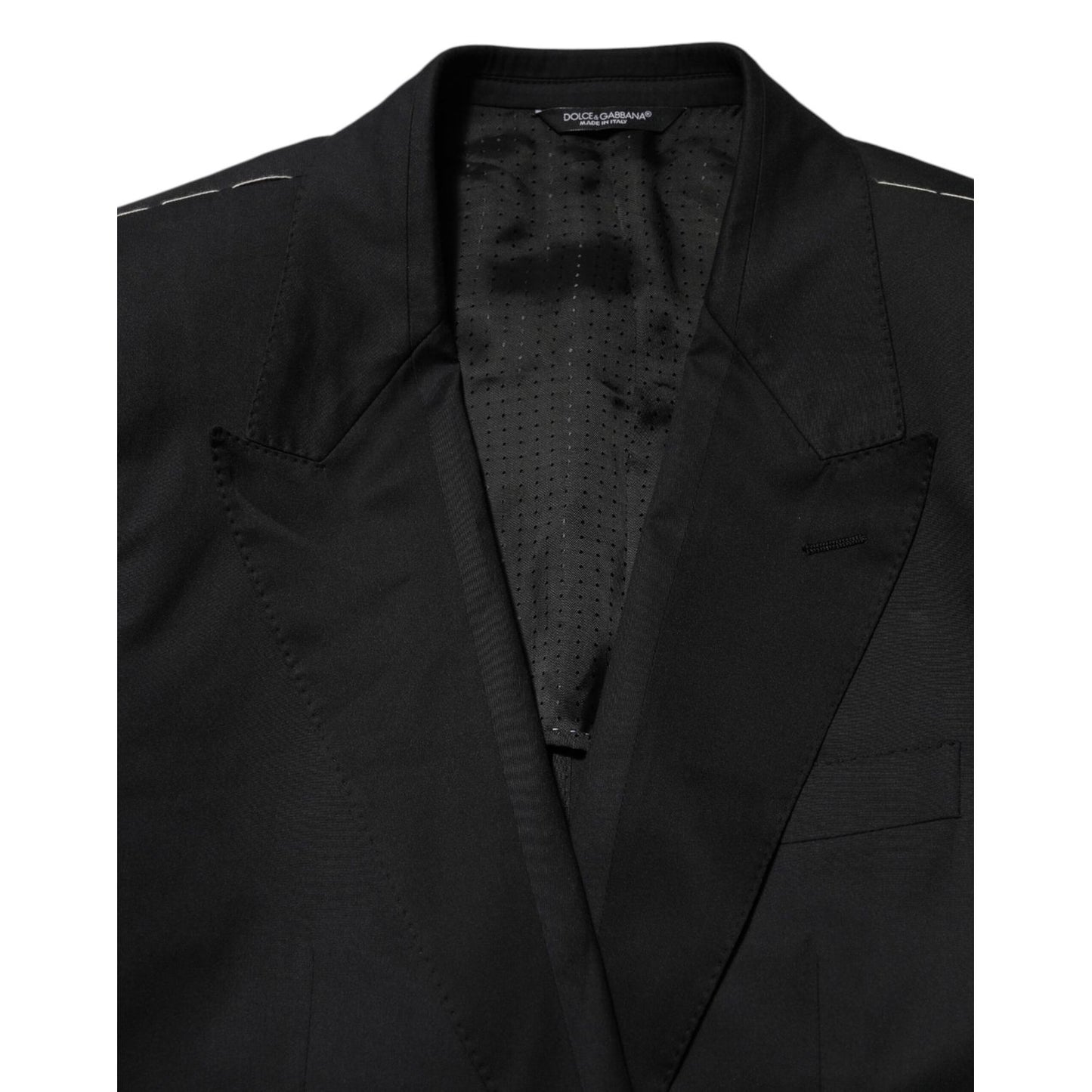 Dolce & Gabbana Black Cotton 2 Buttons Suit Jacket Blazer