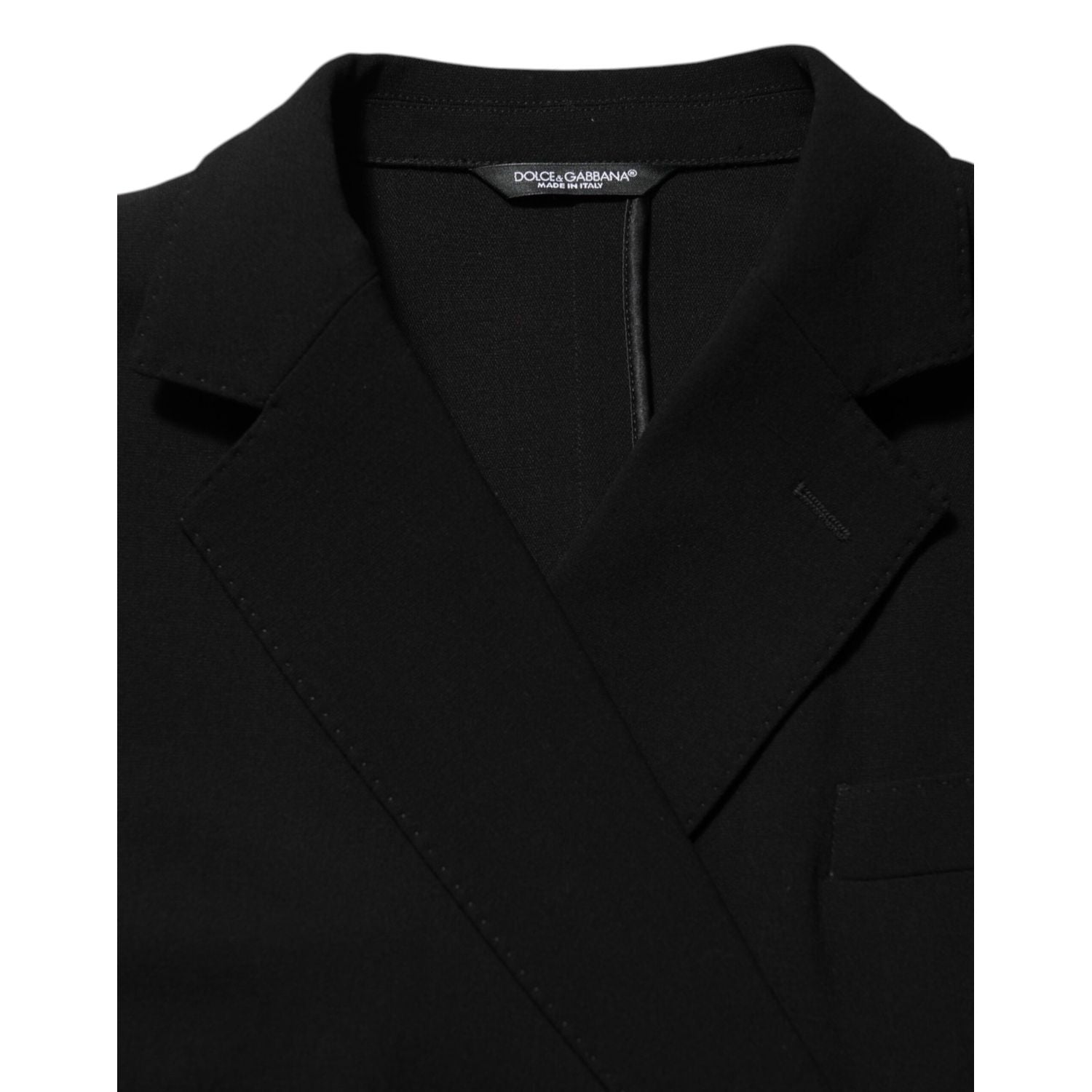 Dolce & Gabbana Black Wool Double Breasted Men Jacket Blazer