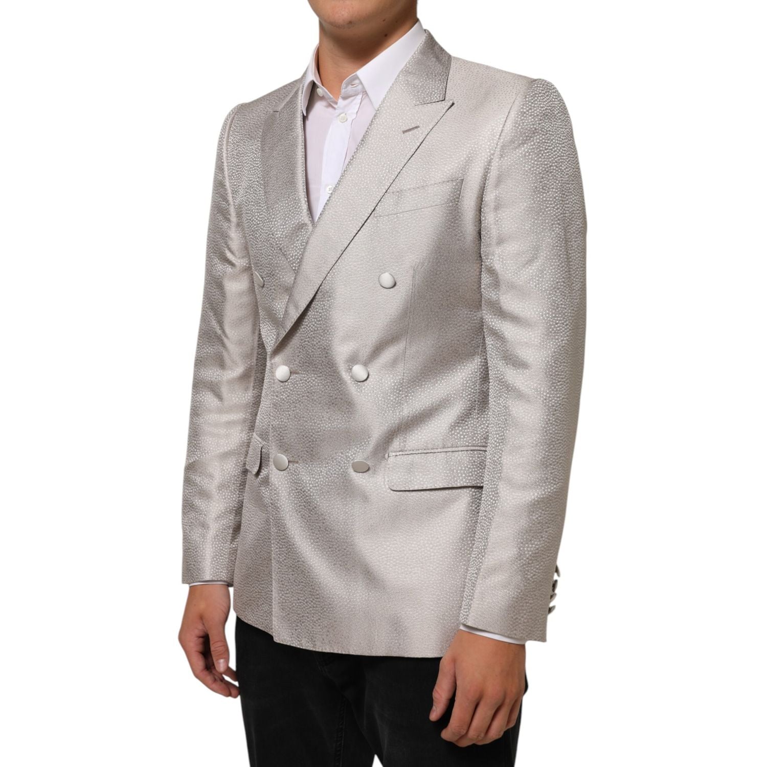Dolce & Gabbana Beige MARTINI Double-Breasted Suit Blazer