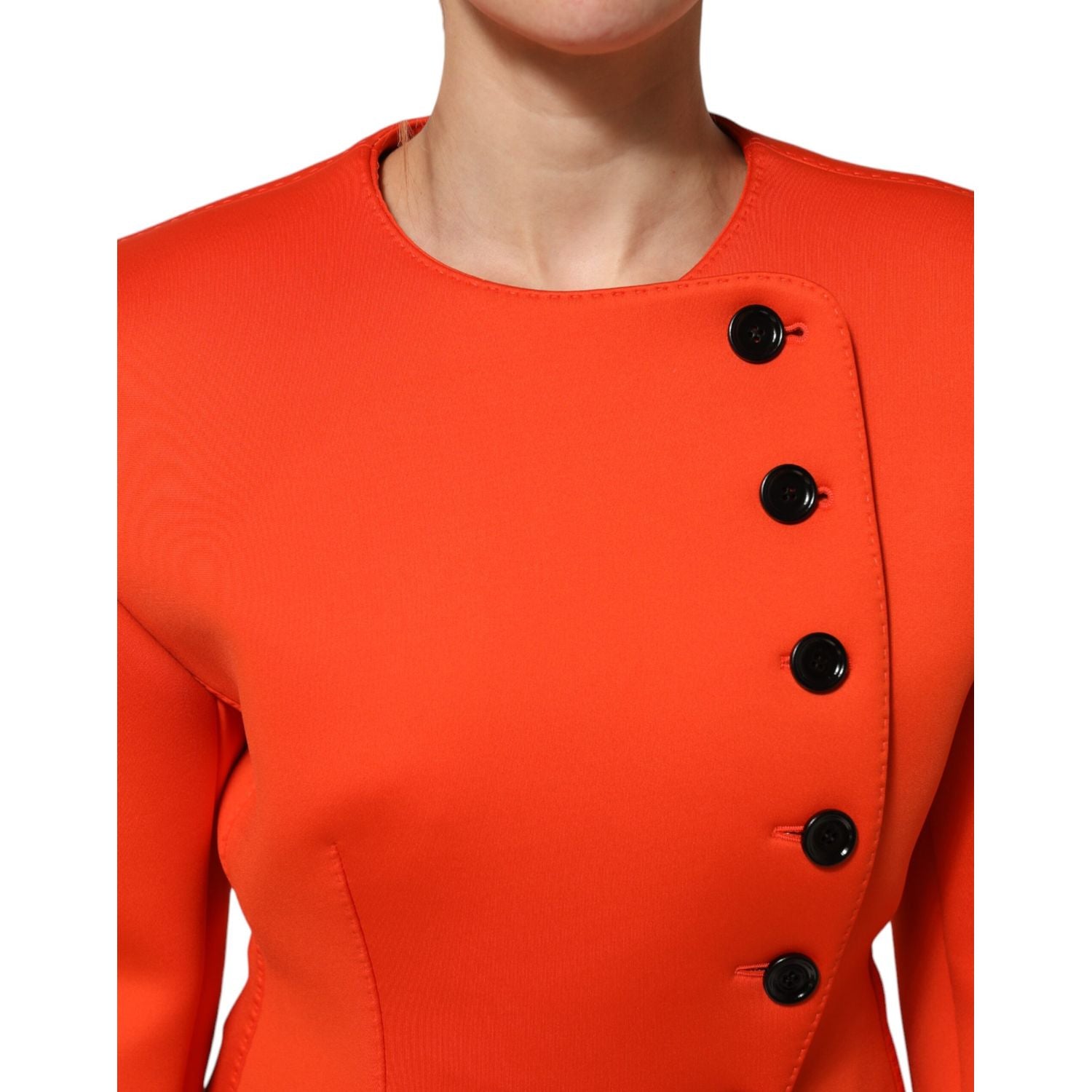 Dolce & Gabbana Red Buttoned Down Women Trench Coat Jacket