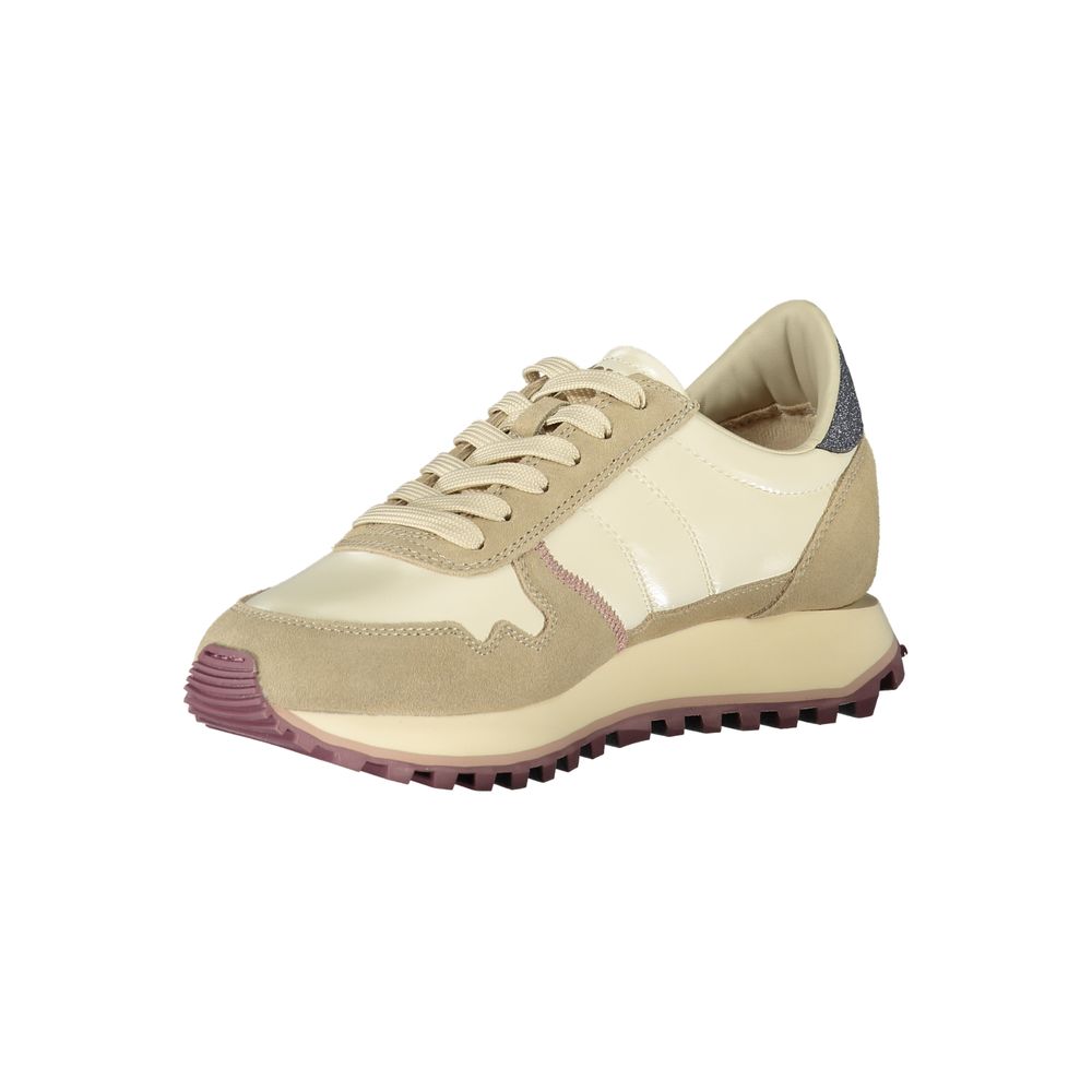 Blauer Beige Polyester Women Sneaker