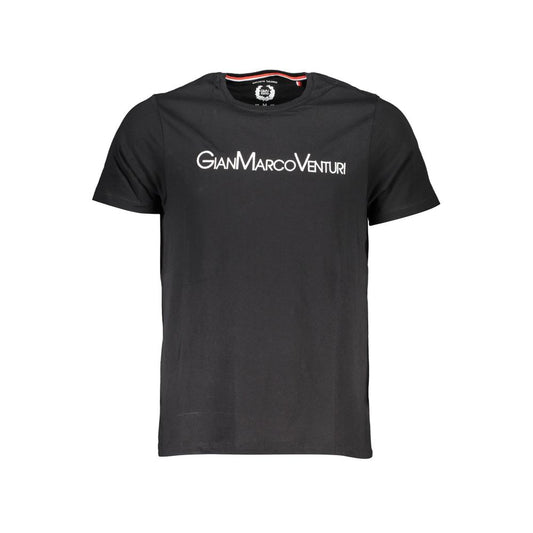 Gianmarco Venturi Black Cotton Mens T-Shirt