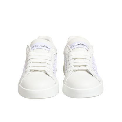Dolce & Gabbana White Mesh Inserts Low Top Sneakers Shoes