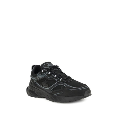 Dsquared² Black Calf Leather Bos Taurus Athletic Sneakers