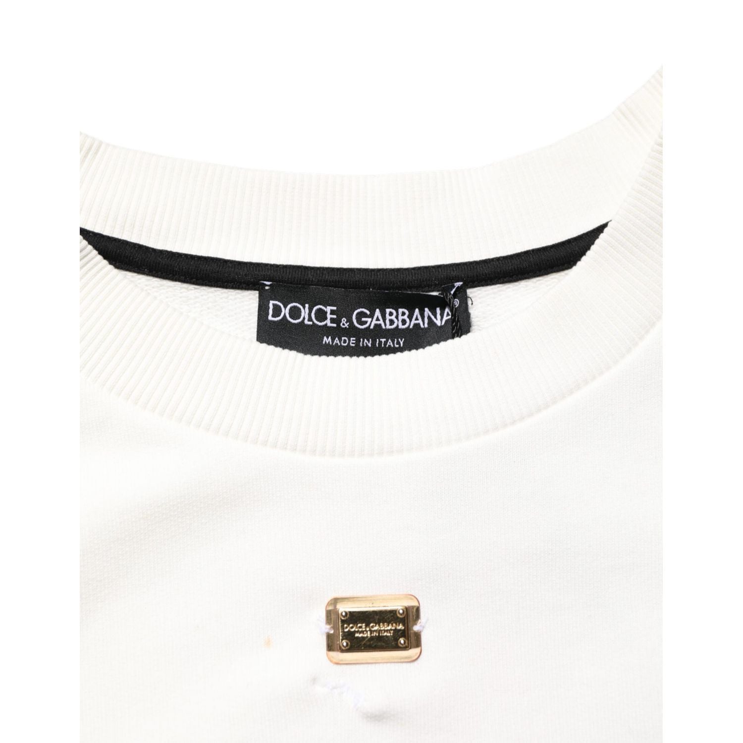 Dolce & Gabbana White DG Logo Crew Neck Sweatshirt Sweater
