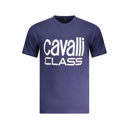Cavalli Class Blu Cotton Men T-Shirt