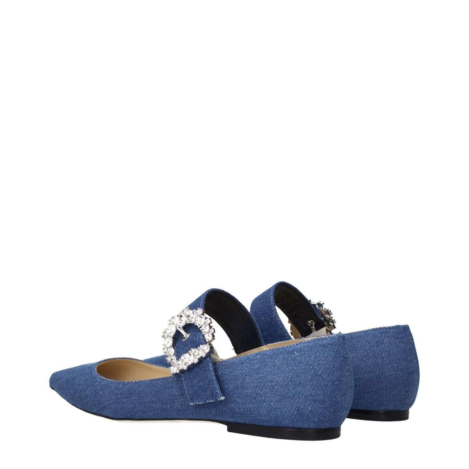 Jimmy Choo Blue Fabric Ballet Flats