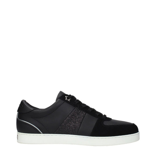 Jimmy Choo Black Leather Low Top Sneakers