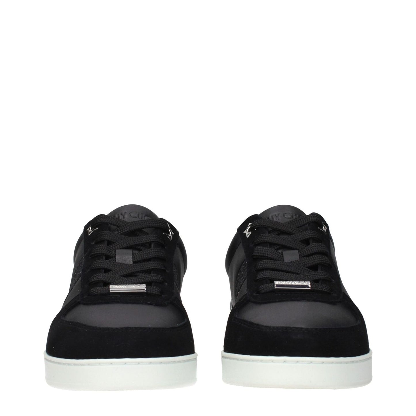 Jimmy Choo Black Leather Low Top Sneakers