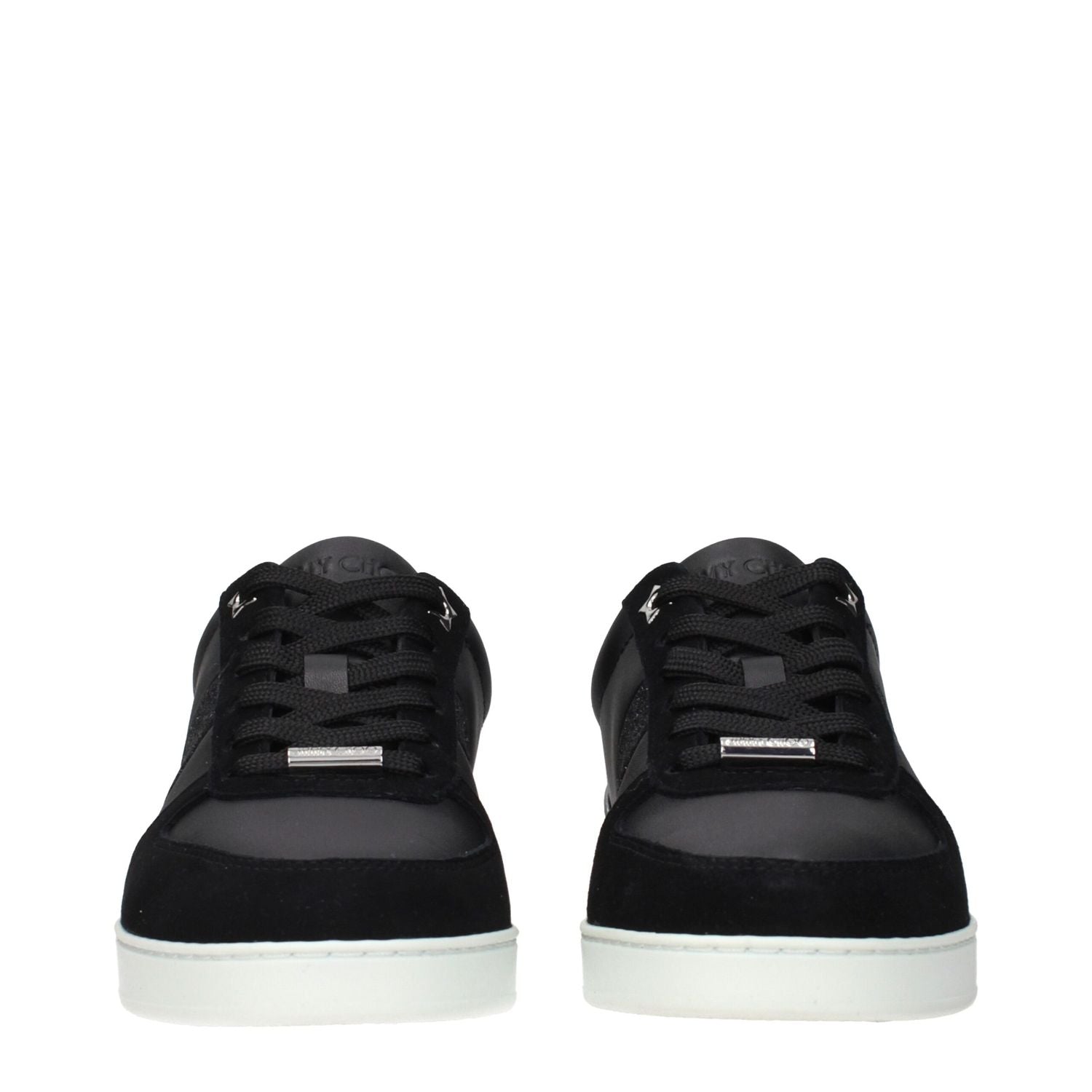 Jimmy Choo Black Leather Low Top Sneakers