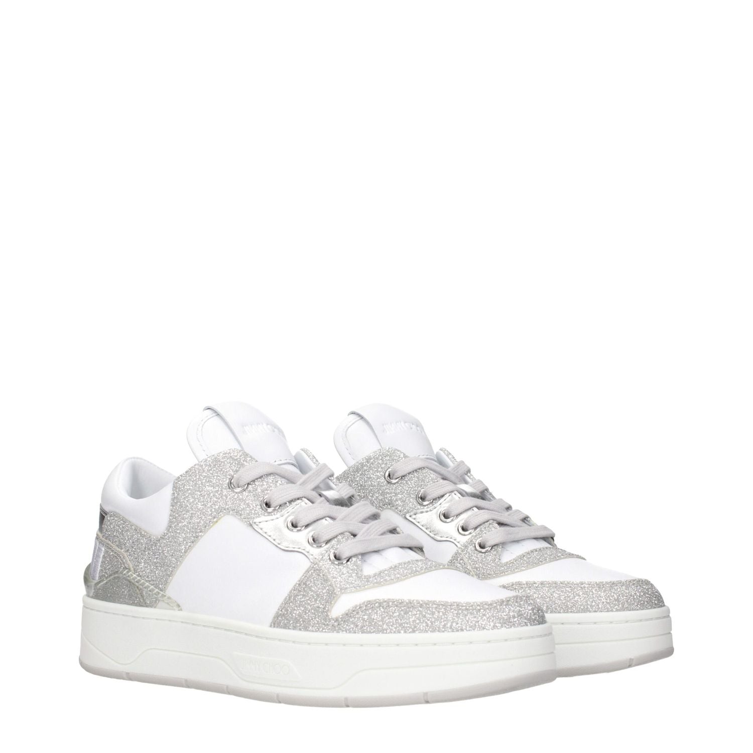 Jimmy Choo White Leather Low Top Sneakers
