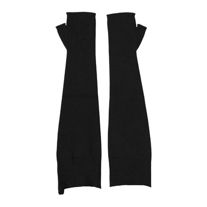 Dolce & Gabbana Black Virgin Wool Knitted Fingerless Men Gloves