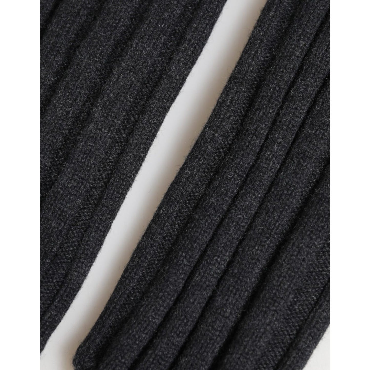 Dolce & Gabbana Black Virgin Wool Knitted Fingerless Gloves