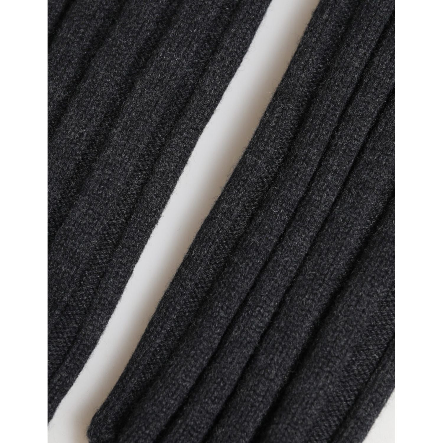 Dolce & Gabbana Black Virgin Wool Knitted Fingerless Gloves
