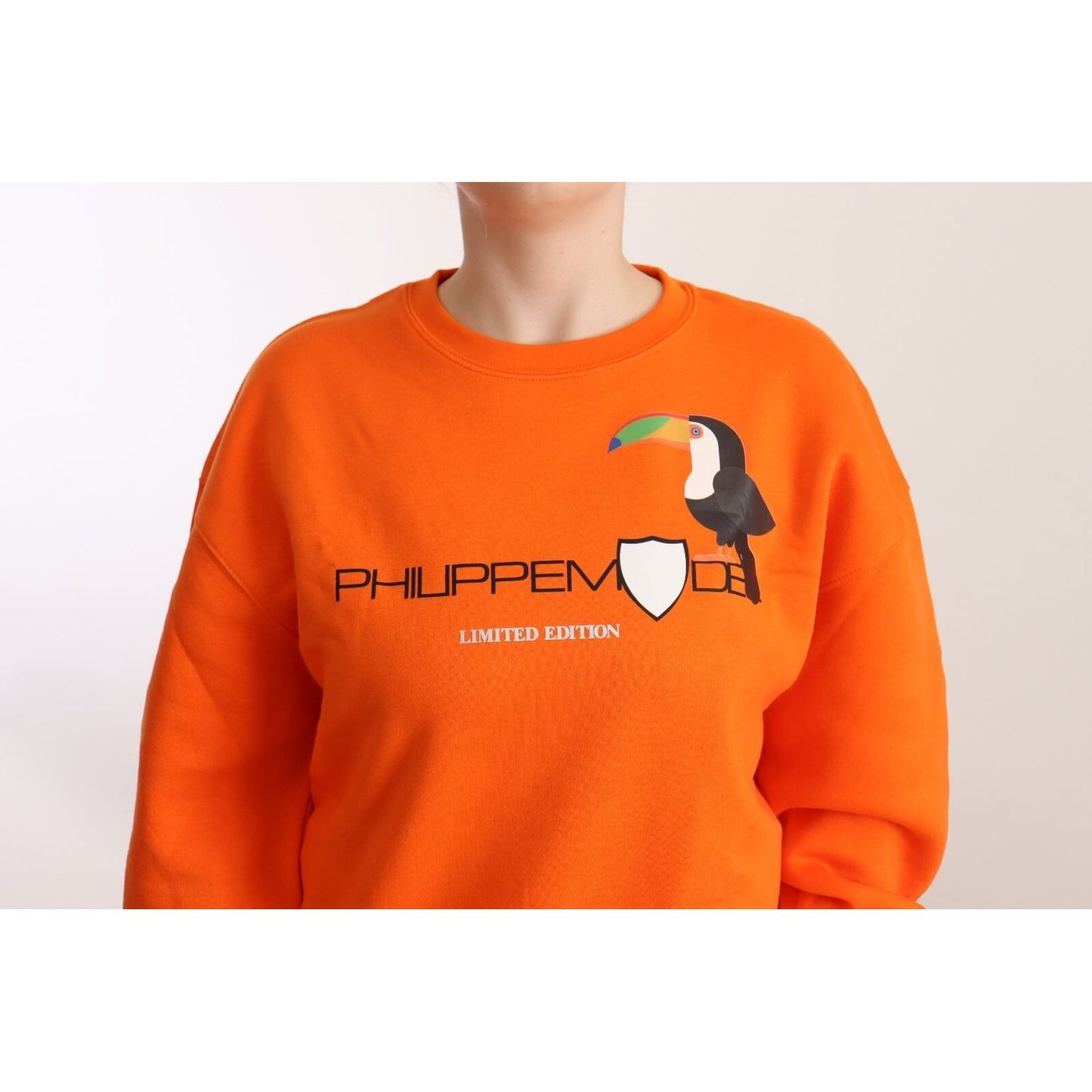 Philippe Model Orange Printed Long Sleeves Pullover Sweater