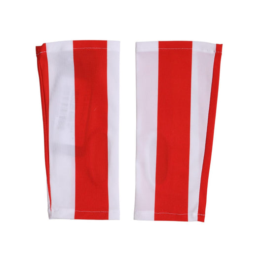 Dolce & Gabbana Red White Nylon Fingerless Wrist Length Gloves
