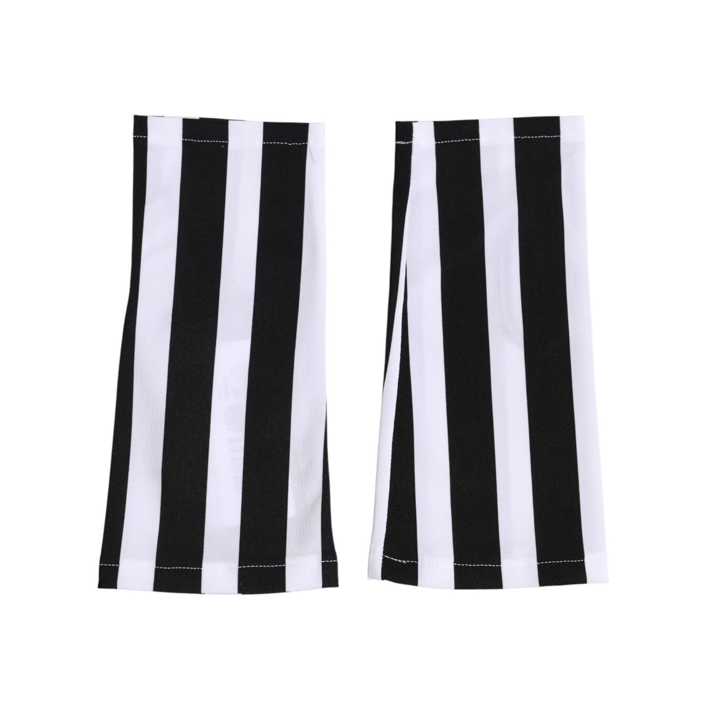 Dolce & Gabbana Black White Nylon Fingerless Wrist Length Gloves