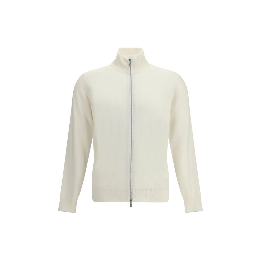 Brunello Cucinelli White Cashmere Cardigan
