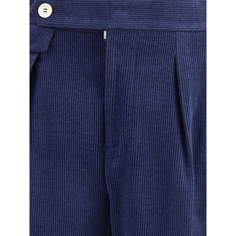 Brunello Cucinelli Blue Wool Casual Pants