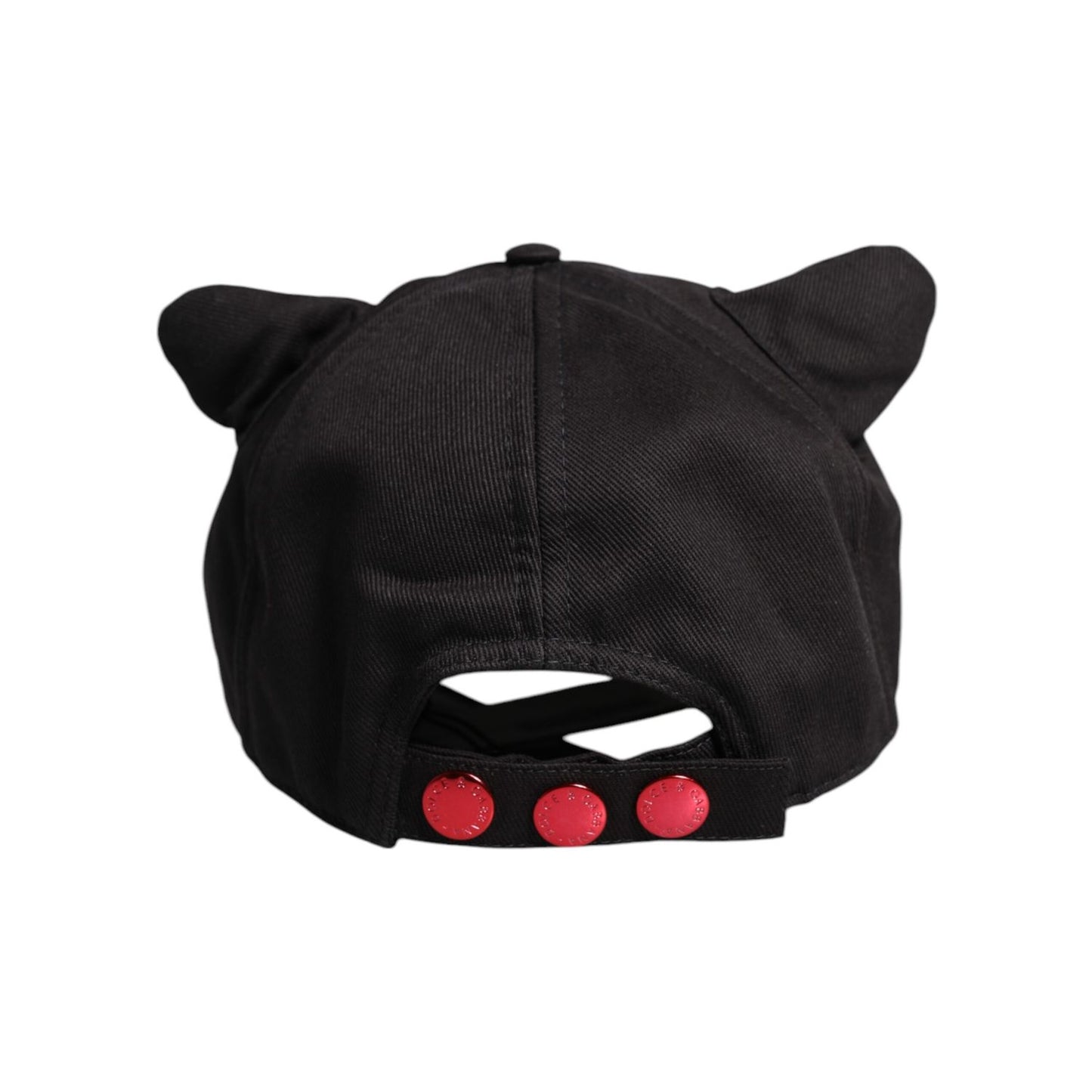 Dolce & Gabbana Black Cotton Logo Patch 6 Panels Baseball Cap Hat