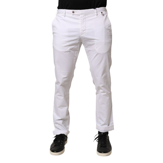 AT.P.CO White Cotton Skinny Fit Mid Waist Denim Trouser Jeans
