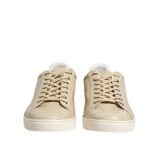 Dolce & Gabbana Beige London Low Top Leather Sneakers Shoes